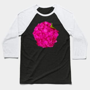 Pink Hydrangea Floral Photo Cutout Baseball T-Shirt